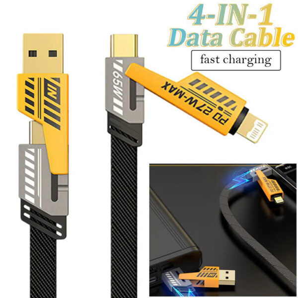 4-in-1 Multi USB Charging Cable – USB-C to USB-C, USB-C to Lightning, USB-A to USB-C, USB-A to Lightning | Fast PD Charger Cord for iPhone, iPad, Samsung, MacBook - Image 18