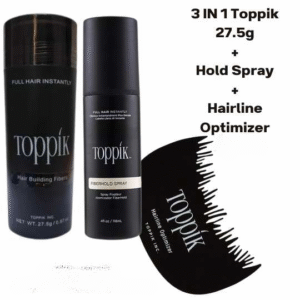 Toppik Hair Building Fiber 3-in-1 Combo Pack. This Set Includes Toppik Hair Fiber, Fiber Hold Spray & Hairline Optimizer Comb