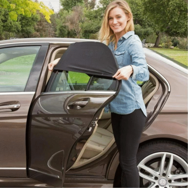 2 Pcs Car Window Cover Screen Breathable| Car Window Shade Sun Cover Window Covers | Mesh Front Rear Universal Side Automotive Window Sun Cover| For Sun Protection - Black Color - Image 13