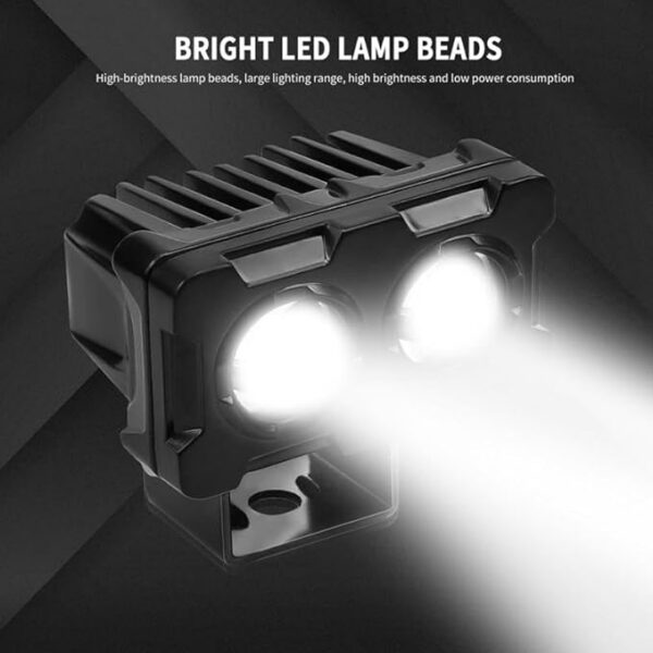 Motorcycle Robot Dual Colour LED Work & Driving Lights – 5000K–6500K Two-Color External Headlights / Fog Lamp - Image 9