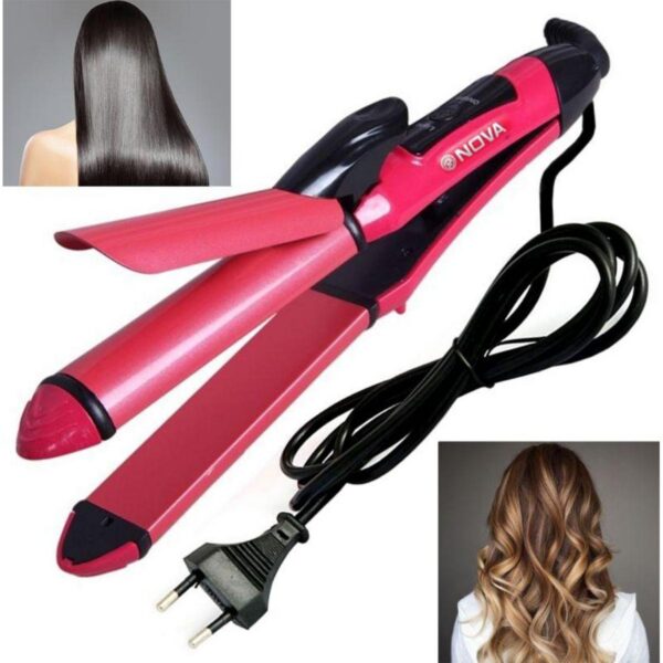 2-in-1 Nova Hair Straightener and Curler – Dual-Use Styling Tool with Quick Heat-Up Technology, Ceramic Plates for Smooth Straightening & Effortless Curls Model-NH-2009 – Portable, Lightweight, Ideal for Home or Travel Use - Image 7