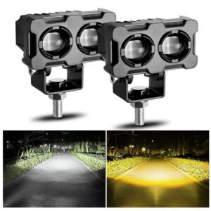 Motorcycle Robot Dual Colour LED Work & Driving Lights – 5000K–6500K Two-Color External Headlights / Fog Lamp