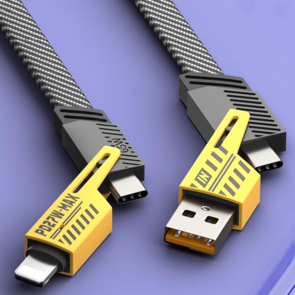 4-in-1 Multi USB Charging Cable – USB-C to USB-C, USB-C to Lightning, USB-A to USB-C, USB-A to Lightning | Fast PD Charger Cord for iPhone, iPad, Samsung, MacBook - Image 6