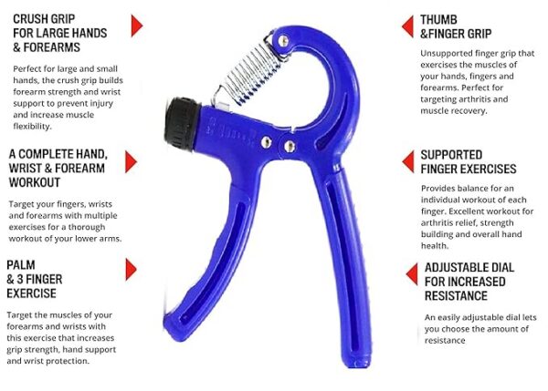 Hand Gripper Strengthener Adjustable Resistance Wrist Strengthener Forearm Gripper Hand Workout Strength Trainer with counter - Random Color - Image 2