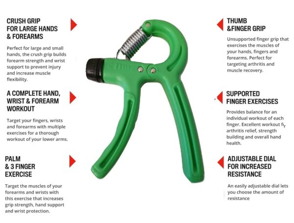 Hand Gripper Strengthener Adjustable Resistance Wrist Strengthener Forearm Gripper Hand Workout Strength Trainer with counter - Random Color - Image 8