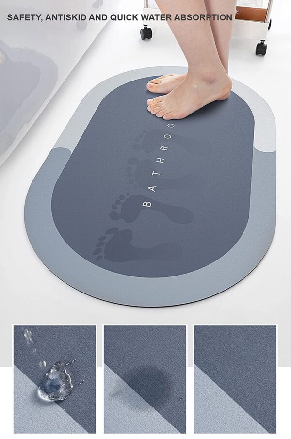 Nonslip Soft Rubber Bath Mat for Bathtub and Shower, Anti Slip Bacterial Anti Bacterial Machine Washable PVC Bath Mat for Bathroom Bathroom Written Mat (random color) - Image 4
