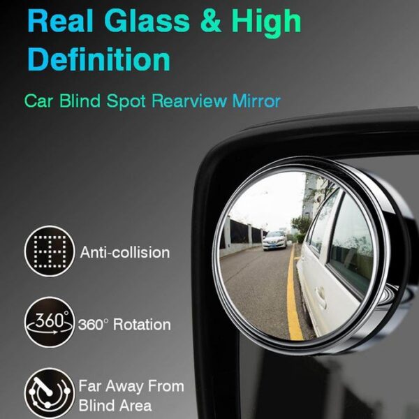 2pcs Round Blind Spot Mirrors – Wide-Angle Lens for Enhanced Rear and Side View Visibility – Convex Mirror for Cars, SUVs, and Trucks – Universal Fit Safety Accessory - Plastic Material - Image 14