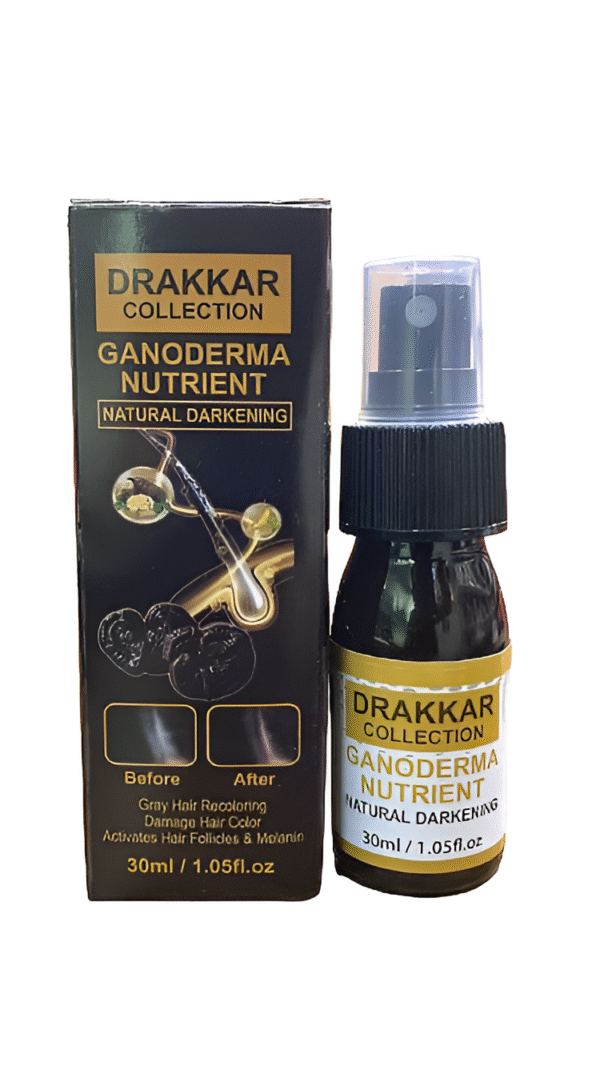 Anti-Greying Hair Spray | Drakkar Spray for Hair | Organic Ganoderma Inverted Essence for Grey Hair | Darkens Hair Naturally Without Damage - 30ML - Image 8