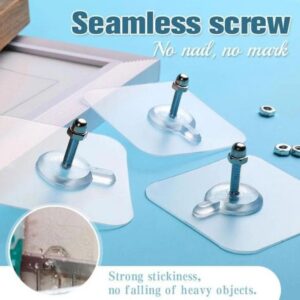 10-Pcs Self-Adhesive Wall Screws and Hanging Nails – Heavy-Duty Adhesive Wall Mount Hooks for Home and Office Use – No Drilling, Easy Installation for Hanging Frames, Keys, Towels, and More