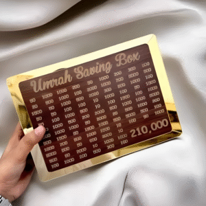 Umrah Saving Box - Box For Umrah Saving | Umrah Saving Box - Best Quality Umrah Saving Box - Umrah Saving Box Dark Brown, Wooden Money Box for Umrah - 210,000