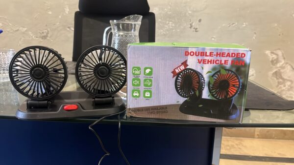 Car Fan Long Neck Double Head Adjustable V fan for summer - 360 Degrees Rotatable Dual Head Brushless 5V/2A Usb Powered  Fan Motor Low Noise Adjustable Vehicle Fan, AC Cooling Fan - Image 5