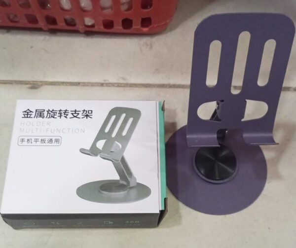 Mobile Stand - Mobile Phone Holder Broadcast Mobile Phone Holder 360 Degree Rotation Adjustment Folding Lazy Tablet Desktop Mobile Phone Holder - Stainless Steel - Random Color - Image 2