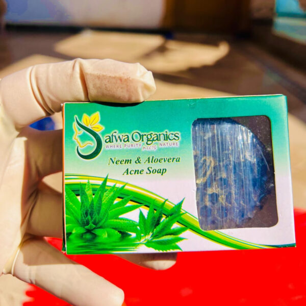 Safwa Organics Neem & Aloe Vera Handmade Soap – Acne-Fighting Natural Cleanser 100g - Image 5