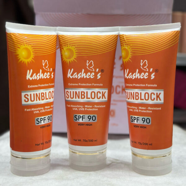 1 Pc Kashee’s Sunblock SPF 90 – Extreme Protection Formula | Fast Absorbing Water Resistant UVA, UVB Protection 200ml - Image 3