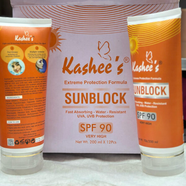 1 Pc Kashee’s Sunblock SPF 90 – Extreme Protection Formula | Fast Absorbing Water Resistant UVA, UVB Protection 200ml - Image 5