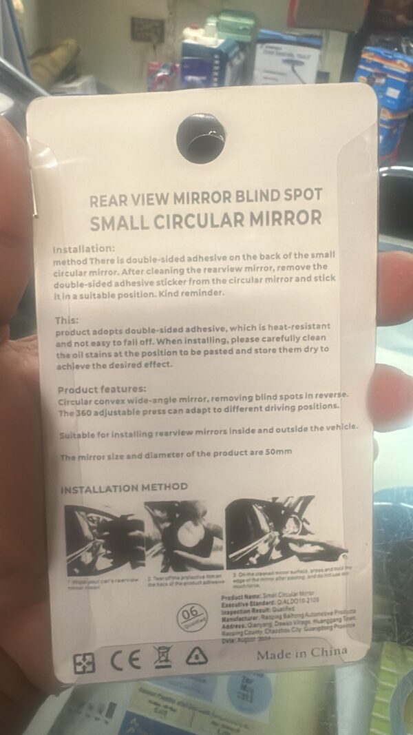 2pcs Round Blind Spot Mirrors – Wide-Angle Lens for Enhanced Rear and Side View Visibility – Convex Mirror for Cars, SUVs, and Trucks – Universal Fit Safety Accessory - Plastic Material - Image 4
