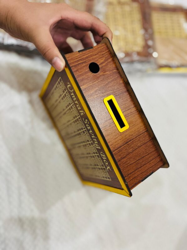 Umrah Saving Box - Box For Umrah Saving | Umrah Saving Box - Best Quality Umrah Saving Box - Umrah Saving Box Dark Brown, Wooden Money Box for Umrah - 210,000 - Image 9