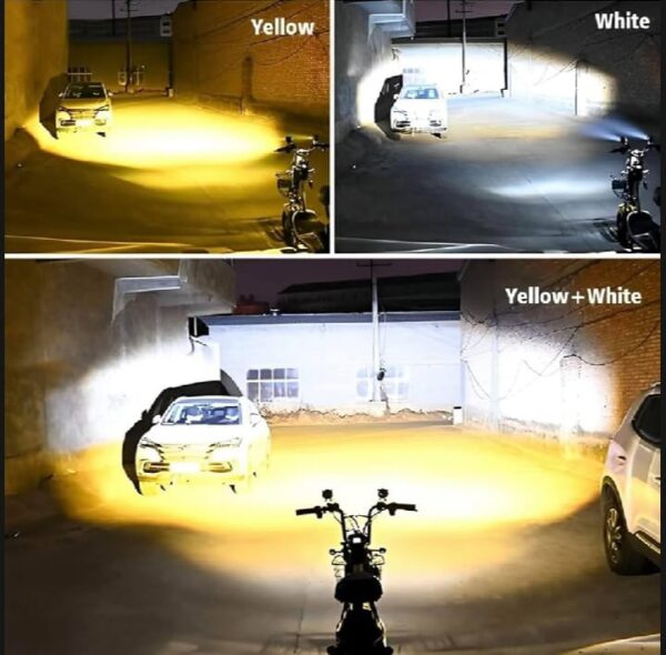 Motorcycle Robot Dual Colour LED Work & Driving Lights – 5000K–6500K Two-Color External Headlights / Fog Lamp - Image 6