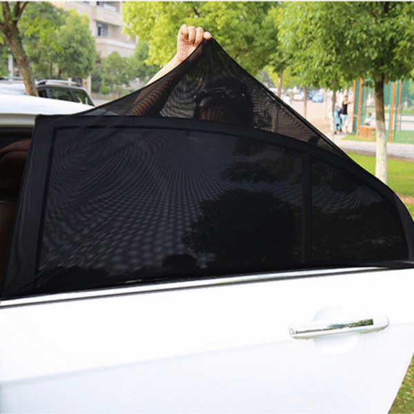 2 Pcs Car Window Cover Screen Breathable| Car Window Shade Sun Cover Window Covers | Mesh Front Rear Universal Side Automotive Window Sun Cover| For Sun Protection - Black Color - Image 12