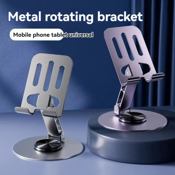 Mobile Stand - Mobile Phone Holder Broadcast Mobile Phone Holder 360 Degree Rotation Adjustment Folding Lazy Tablet Desktop Mobile Phone Holder - Stainless Steel - Random Color - Image 5