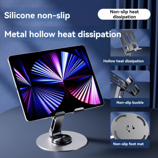 Mobile Stand - Mobile Phone Holder Broadcast Mobile Phone Holder 360 Degree Rotation Adjustment Folding Lazy Tablet Desktop Mobile Phone Holder - Stainless Steel - Random Color - Image 7