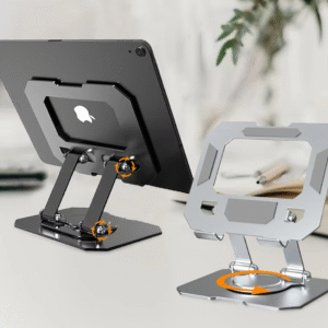 360° Rotating Metal Tablet & Mobile - Adjustable, Foldable, and Portable Desk Mount with Cooling Design for Phones, Tablets, and Small Devices, Device Cooling Stand | Stainless Steel Stand, Tablet Holder Stand - Random Color