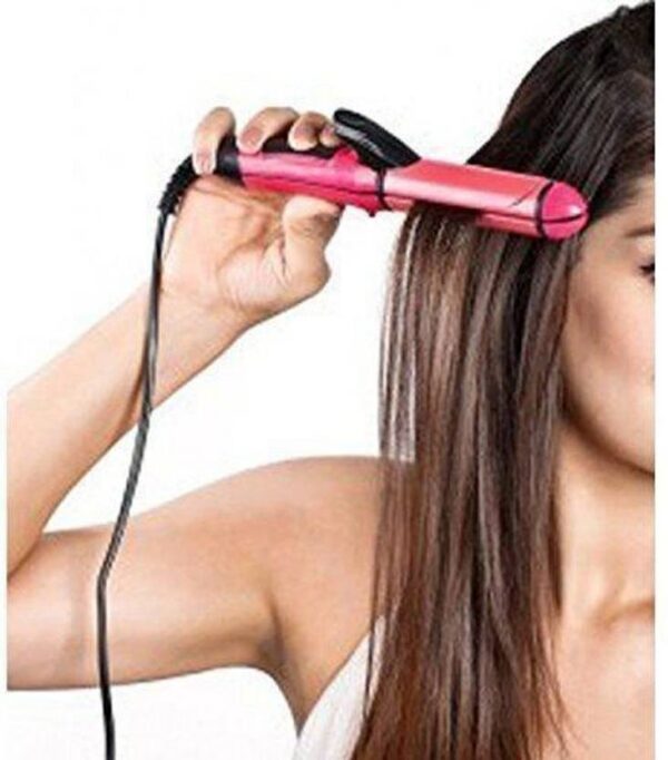 2-in-1 Nova Hair Straightener and Curler – Dual-Use Styling Tool with Quick Heat-Up Technology, Ceramic Plates for Smooth Straightening & Effortless Curls Model-NH-2009 – Portable, Lightweight, Ideal for Home or Travel Use - Image 11